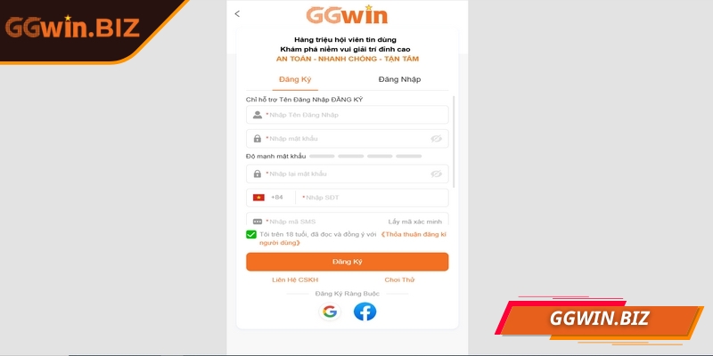 Đăng ký GGWIN – mở cánh cửa vào thế giới giải trí đỉnh cao