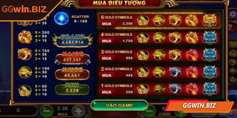 Kho Báu Tứ Linh GGWIN: Bí kíp chinh phục phần thưởng lớn 2 Các biểu tượng khác nhau tạo sự hấp dẫn