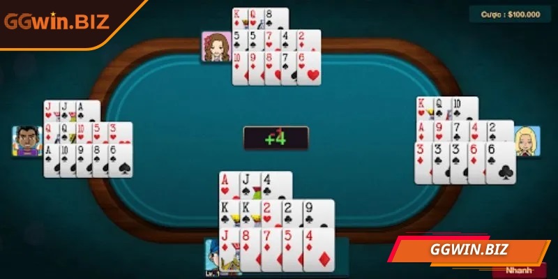 Mậu binh GGWIN nơi người chơi sắp xếp bài thông minh